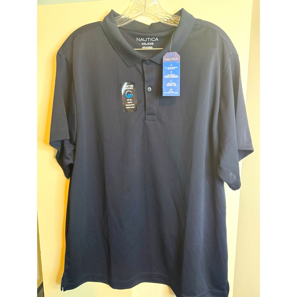 Nautica young Men's Navy Short Sleeve Polo Shirt XXL M.Wicking UPF 50+ uniform